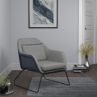 Coaster Furniture 903980 Metal Sled Leg Accent Chair Grey and Blue